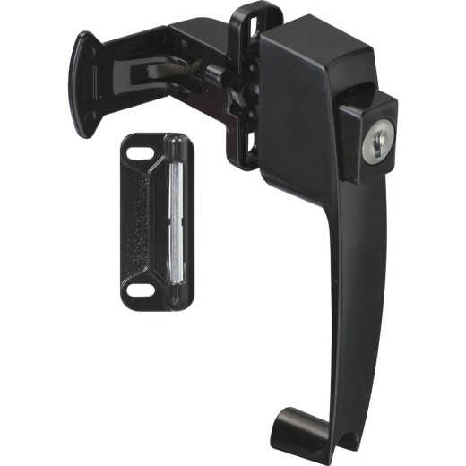 National Black Push Button Latch with Key