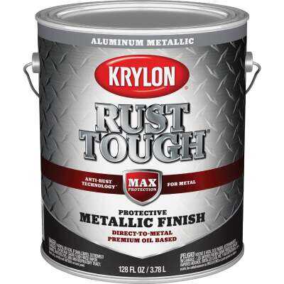 Krylon Rust Tough Oil-Based Gloss  Rust Control Enamel, Aluminum, 1 Gal.